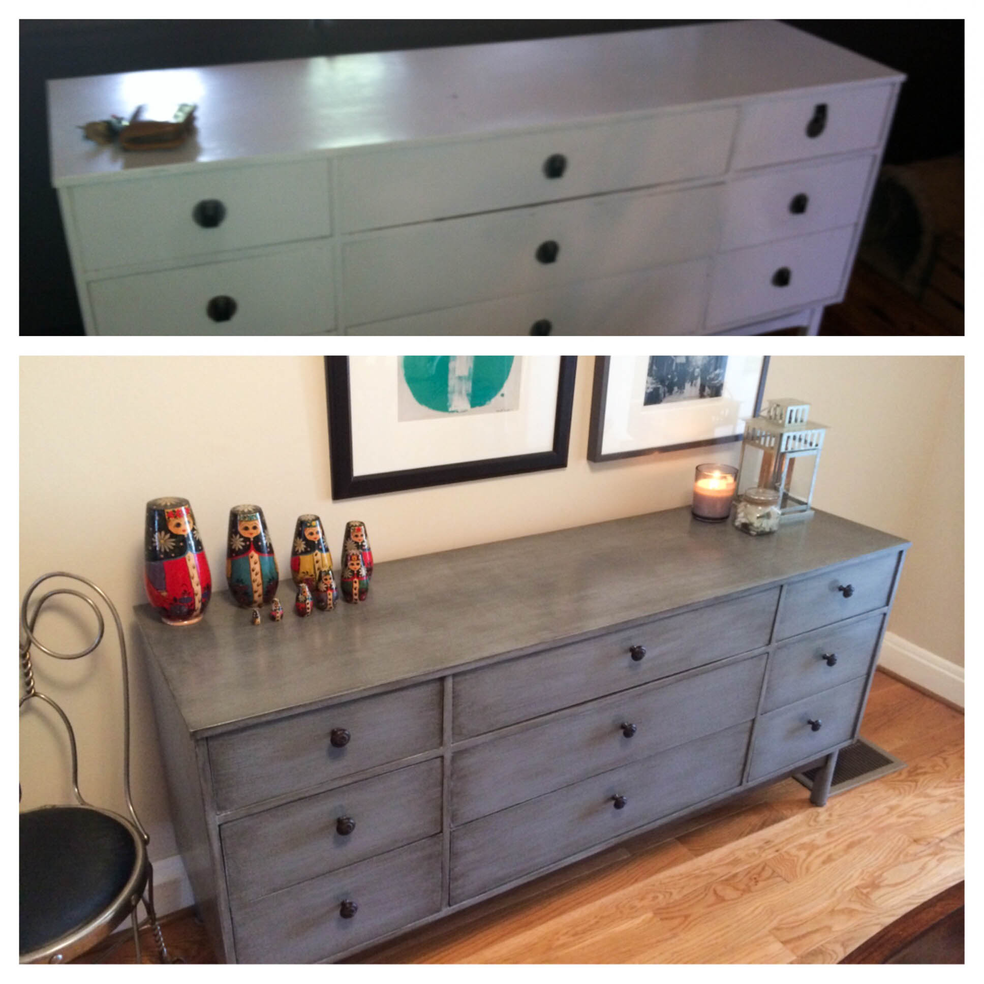 Painted & Glazed Credenza Makeover Effie Row