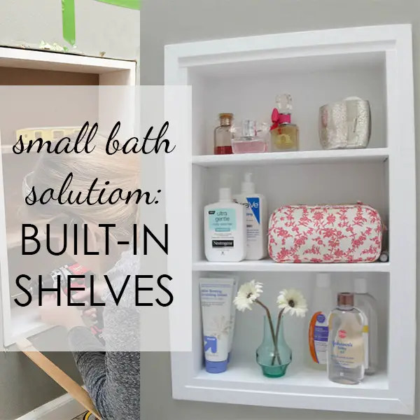 Small Bathroom Solution: Built-In Shelves Between the Studs