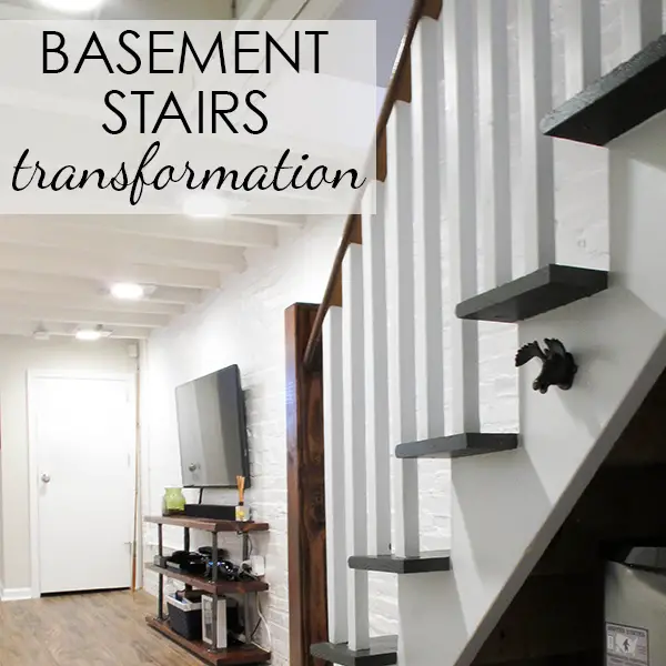Painted & Upgraded Basement Stairs