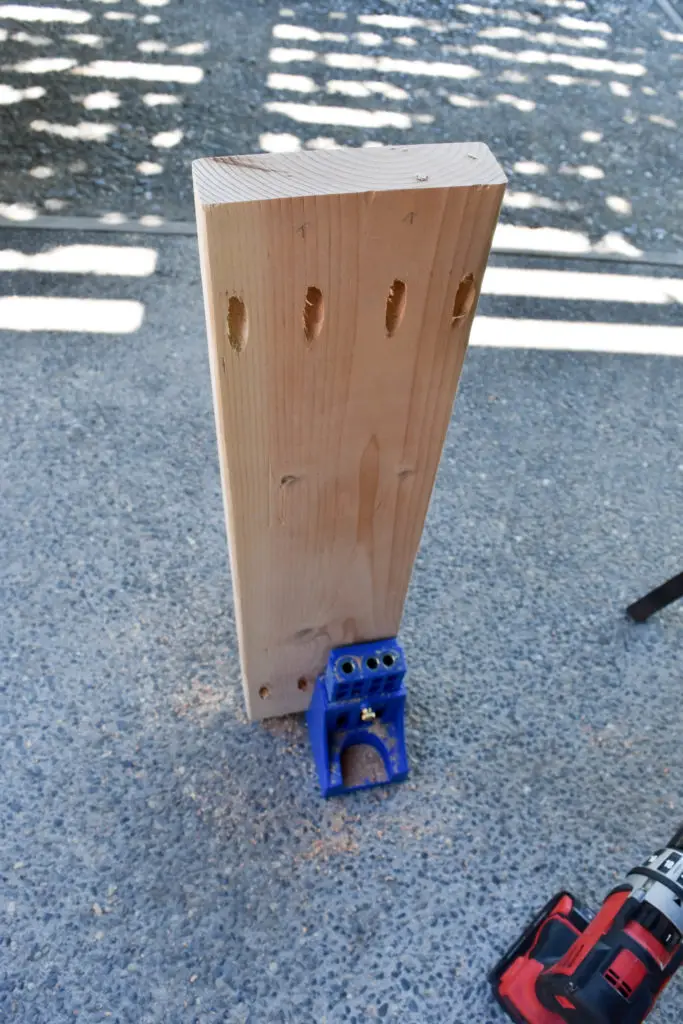 DIY modern patio table, a perfect Kreg Jig beginner's project for less than $100 in materials