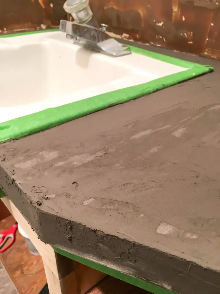 Faux concrete bathroom counters for the long haul