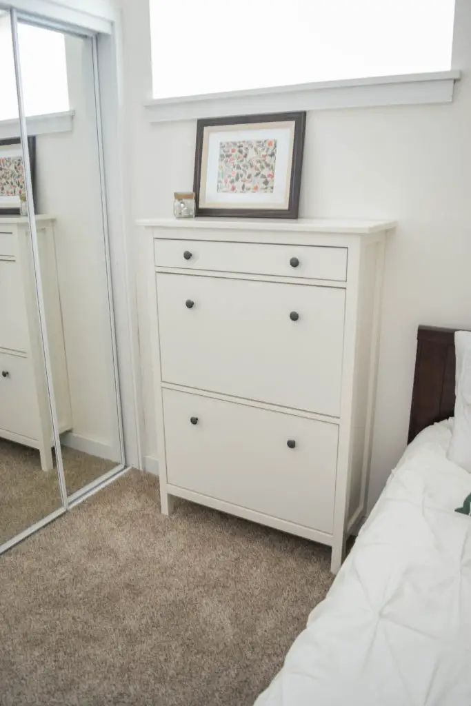 Ikea Hemnes shoe cabinet - great storage option for smaller spaces. 