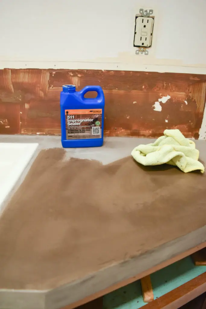 How to achieve durable faux concrete counters with Ardex Feather Finish and one simple ingredient. | EffieRow.com
