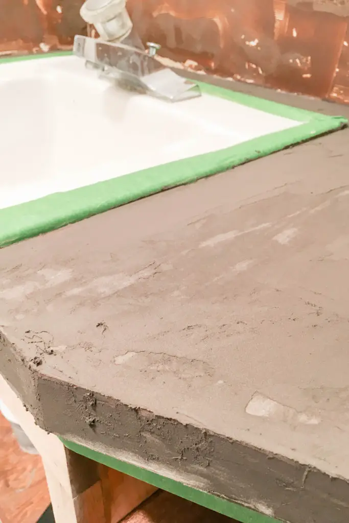 How to achieve durable faux concrete counters with Ardex Feather Finish and one simple ingredient. | EffieRow.com