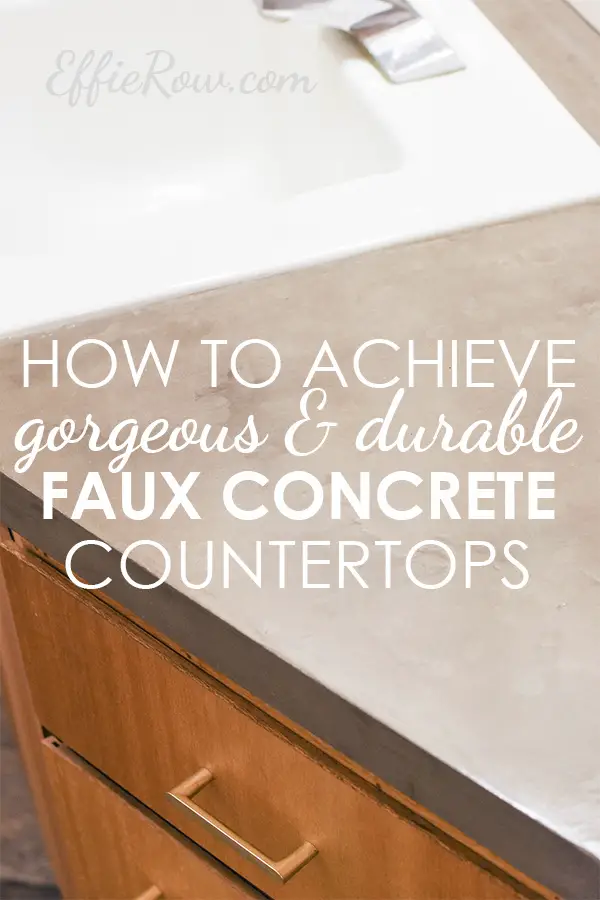 How to achieve durable faux concrete counters with Ardex Feather Finish and one simple ingredient. | EffieRow.com