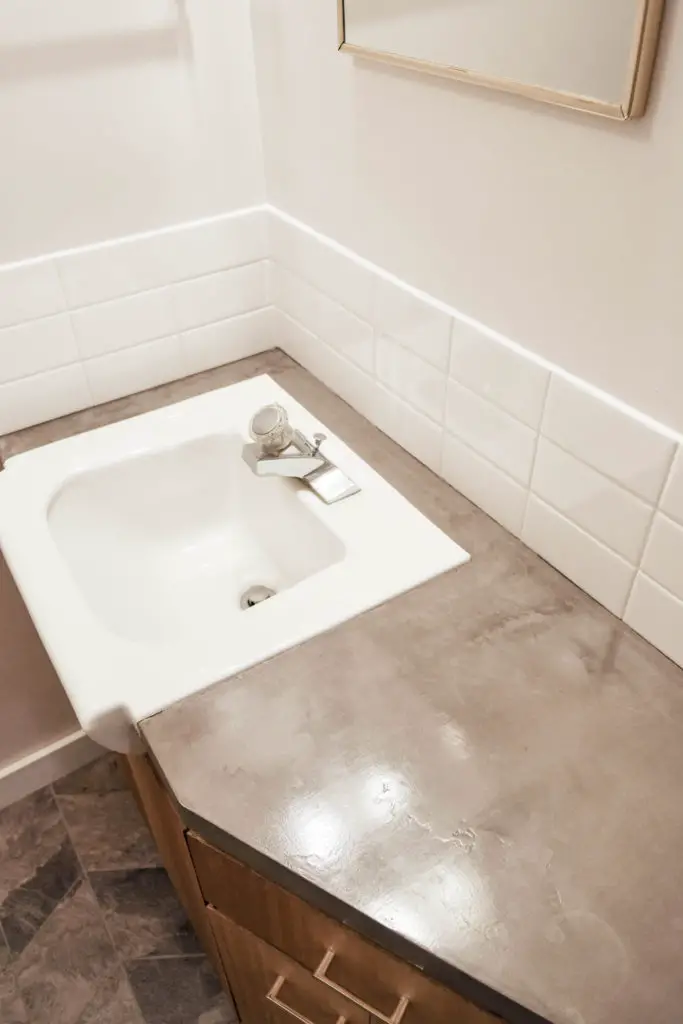 Budget Bathroom Faux Concrete Countertop Effie Row
