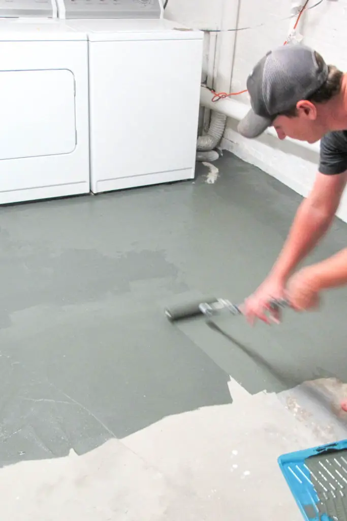 Nothing But Paint Laundry Room Makeover Painted Concrete Floors