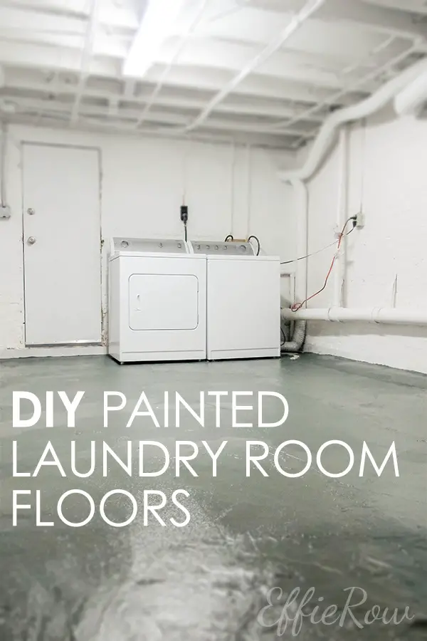 Budget-friendly option for basement floors - paint! Sherwin WIlliams Porch & Floor Enamel | EffieRow.com
#paintedfloors #paintedbasementfloors #paintedlaundryfloors #basementlaundryroom #paintedlaundryroom