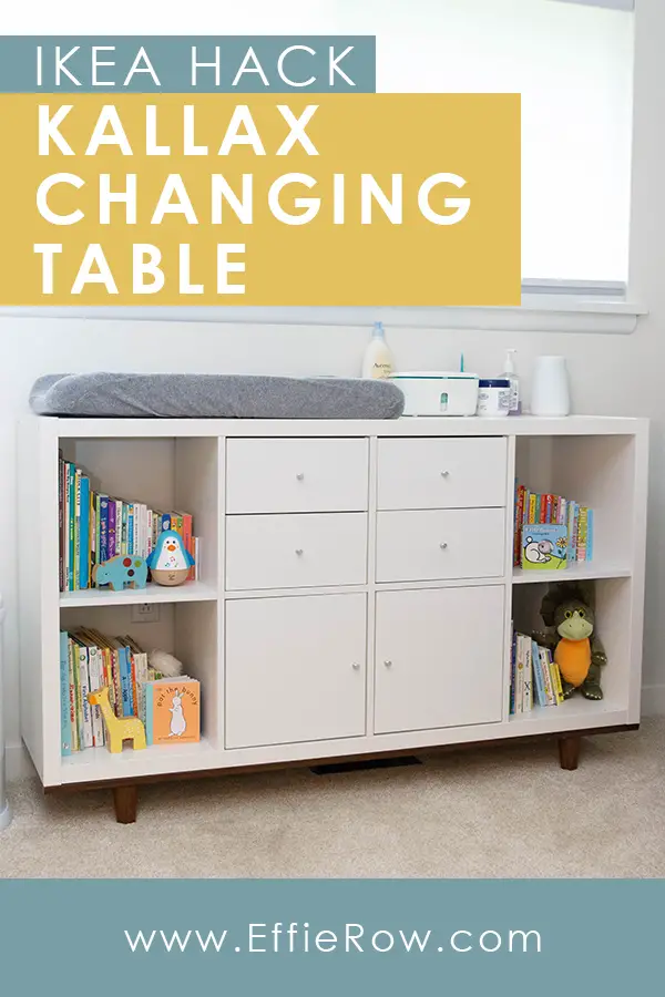 Ikea Kallax is a great budget-friendly option for a changing table. Super functional and customizable.