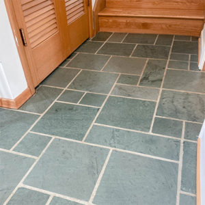 DIY slate floor refinishing. | Mid century modern renovation