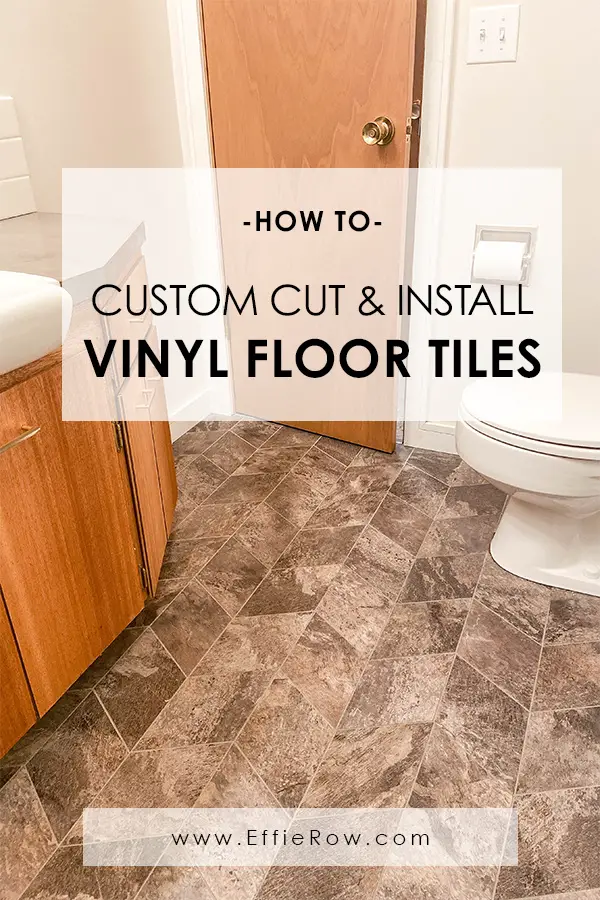 Such a great option for remodeling on a budget. Custom cut peel 'n stick vinyl tile floors for an expensive look.